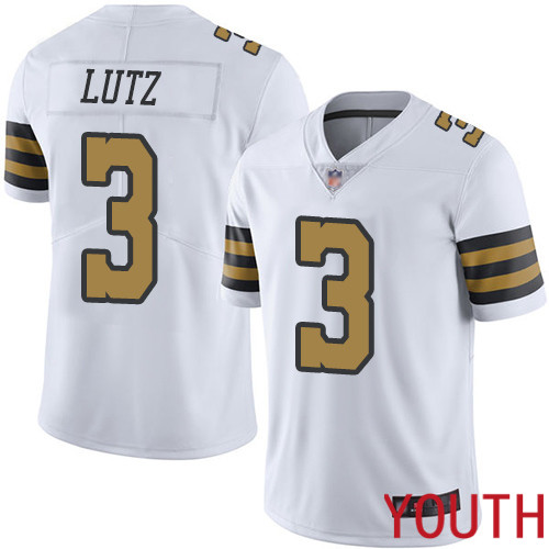 New Orleans Saints Limited White Youth Wil Lutz Jersey NFL Football #3 Rush Vapor Untouchable Jersey->women nfl jersey->Women Jersey